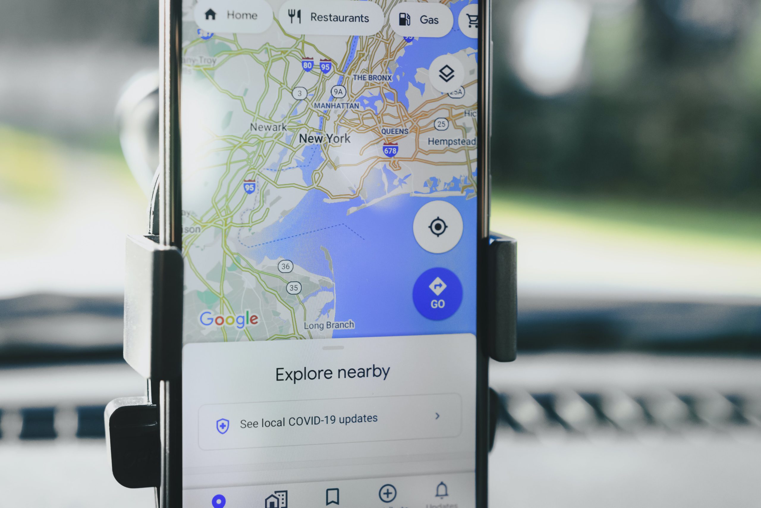 Google Maps en Smartphone en vehículo